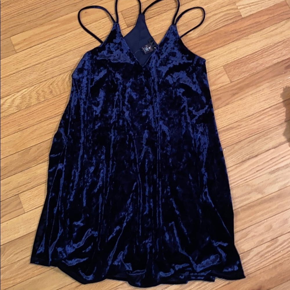 Blue velvet dress